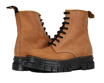 Women’s Crazy Rhino Leather Boots | Handmade Future Boots | Lace & Zipper Closure