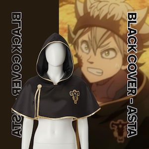 Black Clover Asta Black Bulls Cloak - Anime Cosplay Cape, Magic Knight Captain Uniform, Manga Gift, Anime Uniform Cape, Jumpsuit Accessory