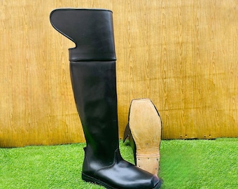 Civil War Officer Cavalry Boots Knee Flap Leather - Etsy