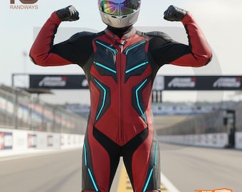 Traje de Cuero para Moto de Una Pieza, Fabricación Artesanal a Medida y Protección de Alta Velocidad.