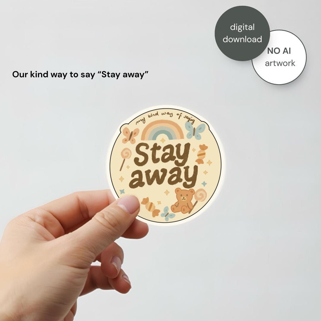 Stay Away Sticker • Funny Boundary Laptop Decal (digital Download) - Etsy