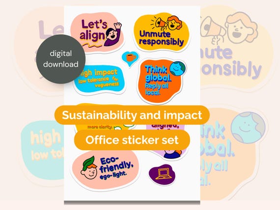 Funny Office Sticker Pack • Workplace Humor PNG (Digital Download)