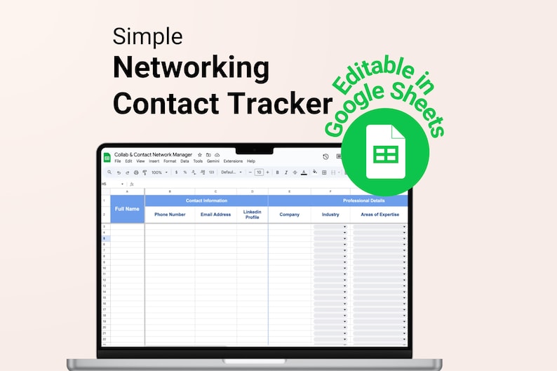 Simple Networking Contact Tracker - Etsy