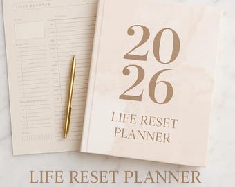 2026 Life Reset Planner Printable PDF | Goal Setting, Budget & Wellness Planner | Daily Weekly Monthly Planner