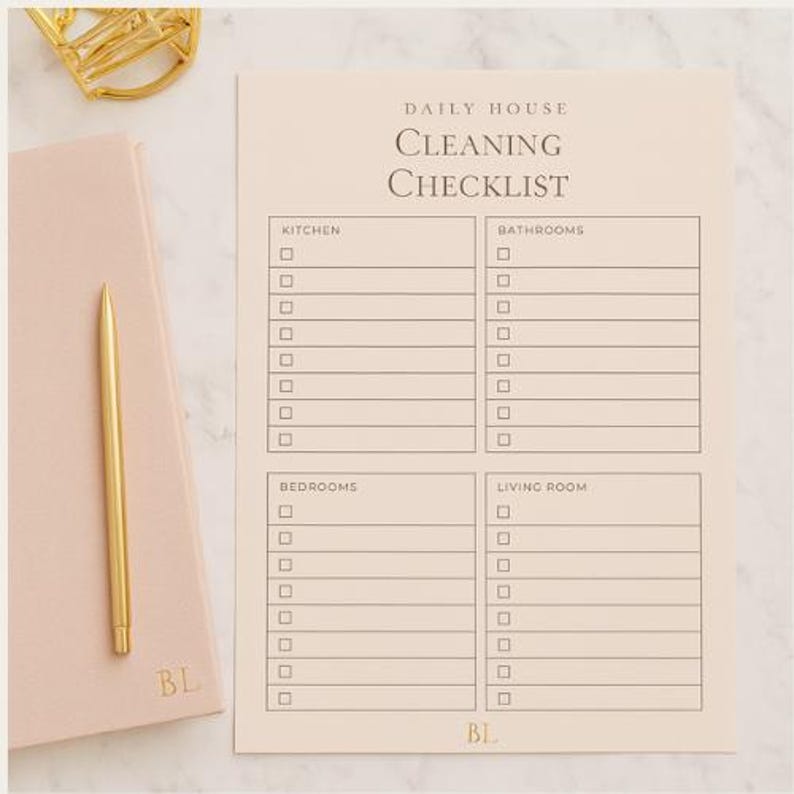 Daily House Cleaning Checklist Printable | Minimalist Home Organization ...