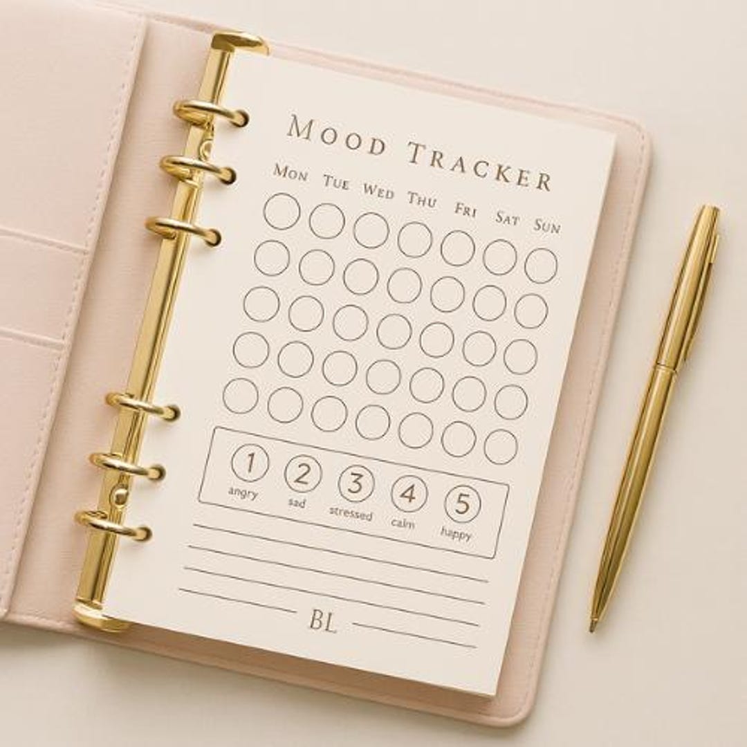 Minimalist Mood Tracker Printable | Daily Mental Health Journal (PDF ...