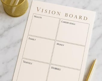 Vision Board Template Printable, Aesthetic Vision Board Planner Page | Goal Setting Worksheet | Minimalist Planner Insert | Instant Download