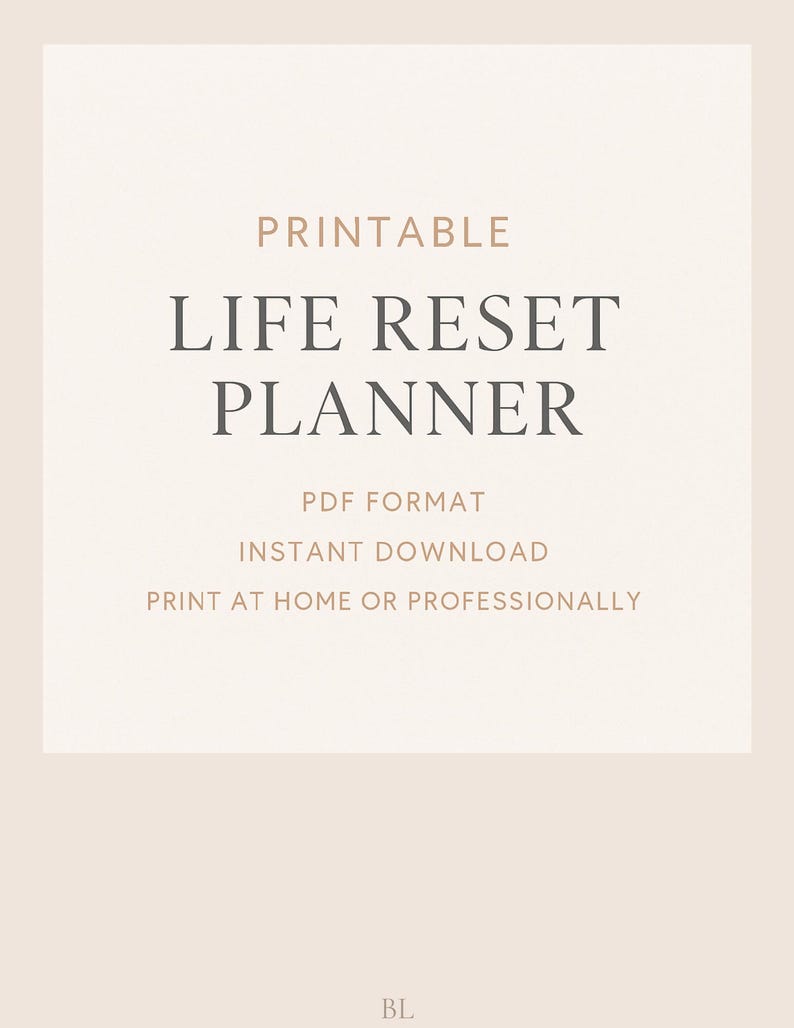 2026 Life Reset Planner Printable PDF | Goal Setting, Budget & Wellness ...