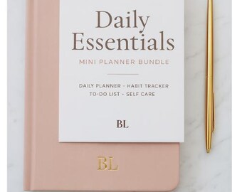 Planificador diario imprimible / Miniplanificador diario esencial / Rastreador de hábitos, lista de tareas, cuidado personal / Planificador minimalista neutral
