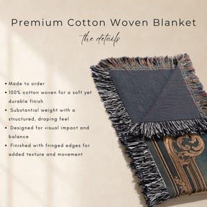 Premium Cotton Woven Blanket with fringed edges and intricate design.