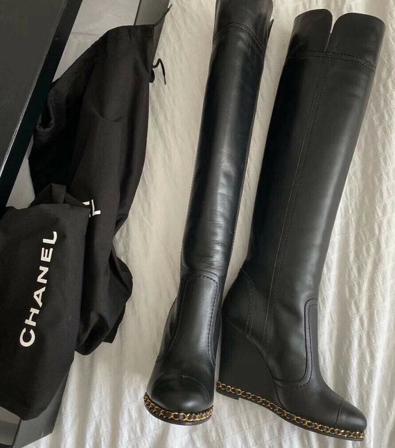 CHANEL CHAIN BOOTS