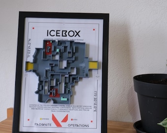Icebox 3D Map – Valorant-inspired model | Gaming wall decoration | Gift for gamers & streamers