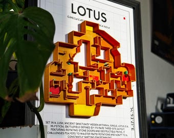 Mappa del loto 3D – Modello artigianale ispirato a Valorant | Decorazione da parete per videogiocatori | Regalo per gamer e streamer