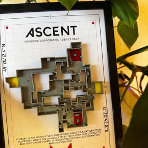 Ascent 3D-kaart – Handgemaakt model geïnspireerd op Valorant | Gaming muurdecoratie | Cadeau voor gamers en streamers