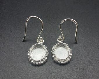 925 Sterling Silver Plated Close Blank Earring, Bezel Setting