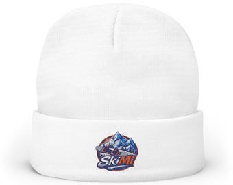 Gorro de punto bordado con el logotipo de esquí y snowboard de montaña SkiMi