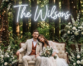 Neon Wedding Custom Signs, Wedding Decor, LED  Lights, Acrylic Wedding Sign,Family Name Sign Wall Decor, Personalized Gift,Wedding Neon Sign