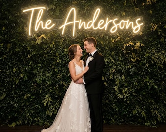 Custom Neon Wedding Signs, Vintage Name Sign, Custom Neon Sign Battery Operated, Neon Sign Custom Wedding, Custom Led Neon Sign For Wedding