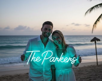 Neon Wedding Light Sign, Light Up Sign, Wedding Name Neon Sign, Neon Name Decor, Last Name Custom Sign, Light Wall Decor, Neon Wedding Signs