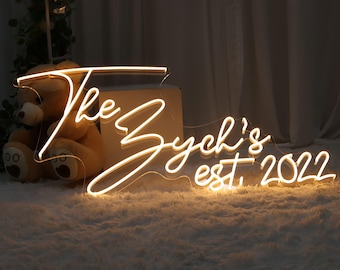Wedding Custom Neon Sign, LED Name Sign, Personalized Couple Neon, Engagement LED Decor, Backdrop Wall Neon, Reception Decor, Home LED Decor