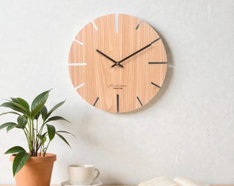 Nordic Wooden Wall Clock – Silent Retro Wall Clock for Living Room, Bedroom& Hallway,  Modern Solid Wood Hanging Clock