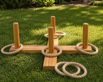 Ring Toss Game Plans PDF, DIY Wooden Yard Game Build, Digital Download