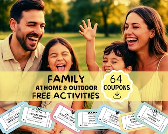 Family Activity Coupons | Fun Free Experience Coupon Book | Kids & Parents Bonding | Instant Download PDF | Family Fun Tickets
