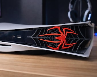 Spider Inspired PS5 Cover for Original or Slim, Custom Front Plate, Gamer Gift, Console Decor, Gaming Setup Accessory