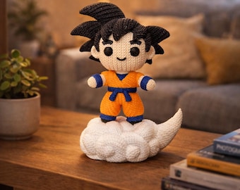 Goku Crochet Style Figure – Dragon Ball Inspired 3D Printed Anime Collectible