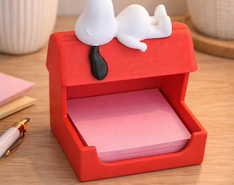 Snoopy Sticky Note Holder, Peanuts Desk Organizer, Post-it Pad Dispenser, Teacher Gift, Office Decor