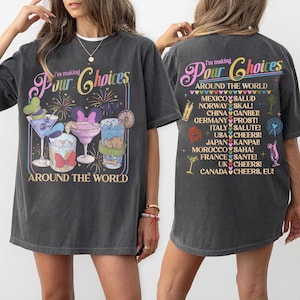 Retro I'm Making Pour Choices Around The World PNG, Epcot Drinking PNG, Disney Epcot PNG, Epcot World Tour PNG, Disney Family PNG