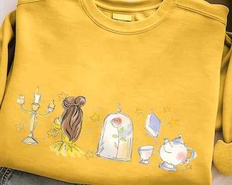 Watercolor Disney Belle PNG, Beauty and the Beast Design, Tale as Old as Time Artwork, Girly Disney Girls Trip Magic Kingdom Download