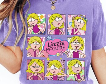 PNG retrò anni '90 di Lizzie McGuire, viaggio di compleanno della ragazza nel Magic Kingdom 2025, download digitale del design divertente di Lizzie
