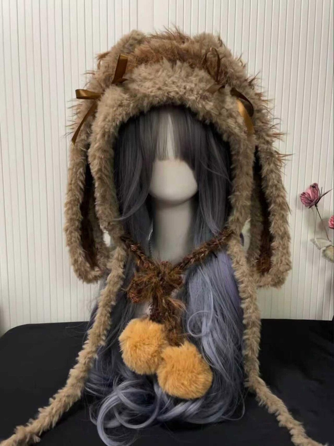 Furry Animal Ears Winter Hood | Plush Kawaii Costume Hat - Etsy