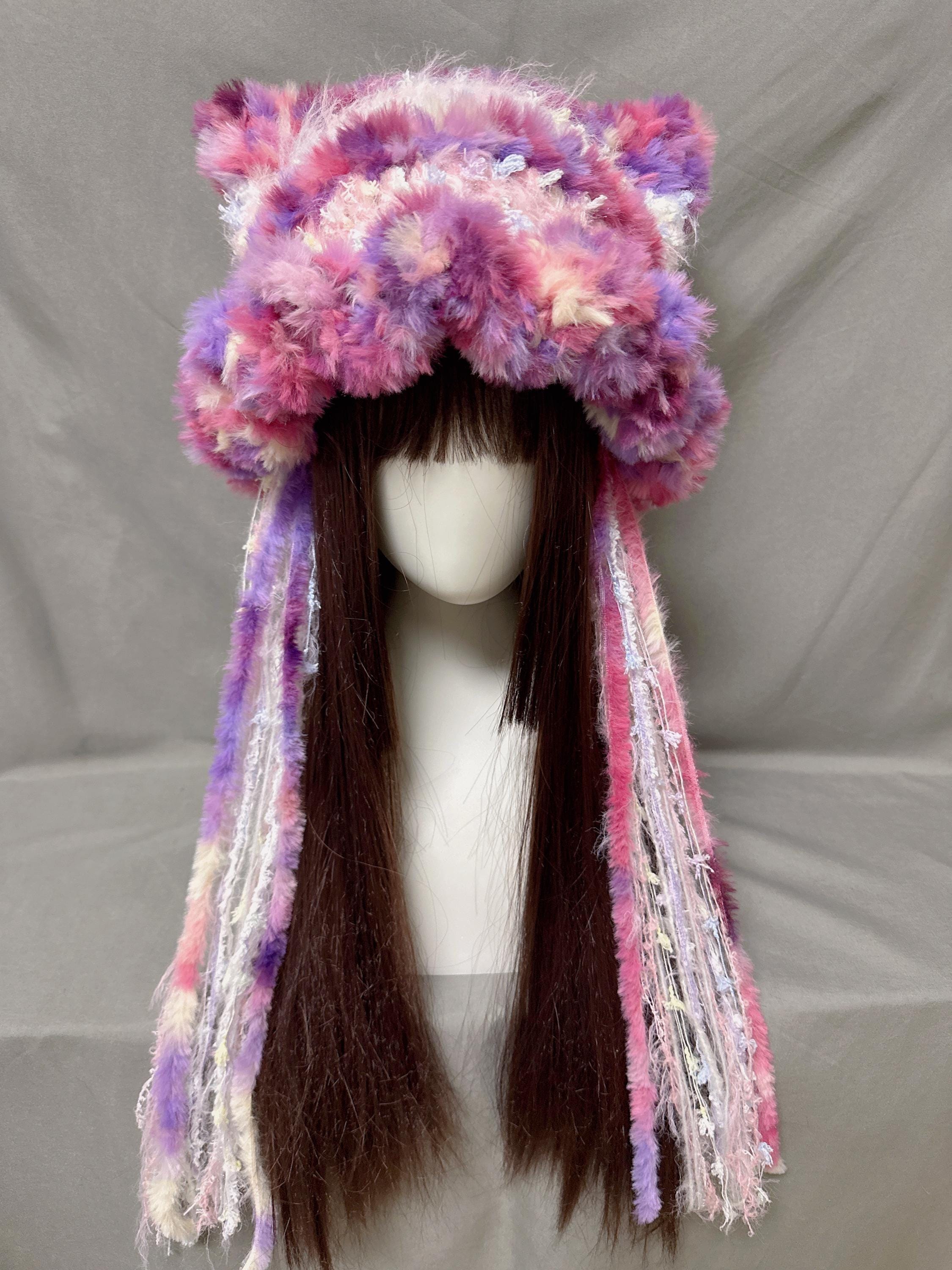 Faux Fur Pink and purple  Cat Ear Hat Pink Leopard Print Faux Fur Hat Boutique New | Mercari main image 2