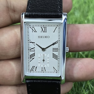 セイコー　SEIKO スクエア　ローマンインデックス　タンク　腕時計　メンズ Seiko tank watch - Etsy 日本