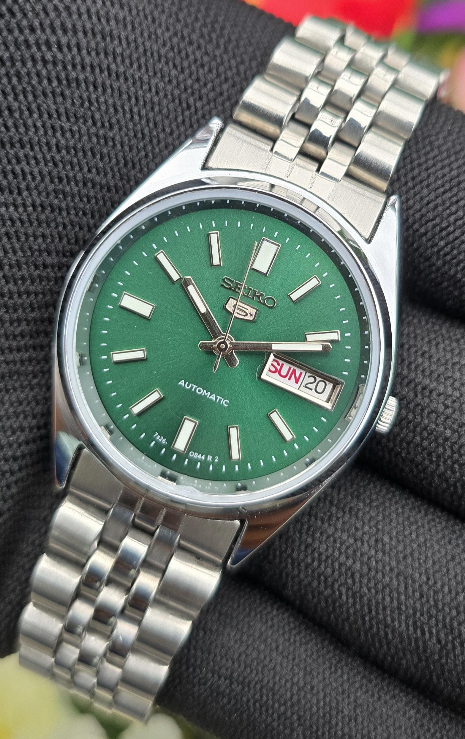 Vintage green dial seiko mens watch - Etsy 日本