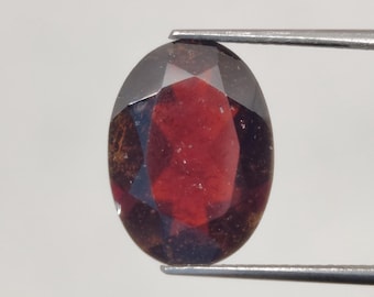 Natural Red Garnet Oval Cut Stone, 5.65 Carats