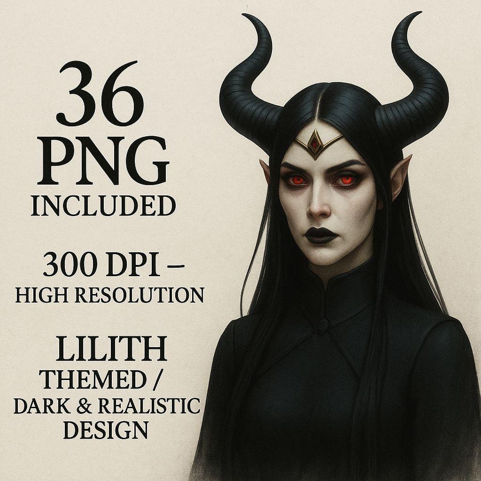 Lilith Color Lilith Dark Goddess Clipart Set – Mythological Feminine Deity Art ...
