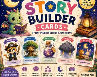 Bedtime Story Cards for Kids, 60 Magical Storytelling Cards (PDF Download