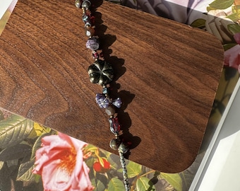 Floral Glass Bracelet Czech Glass Beaded Handmade Retro Style