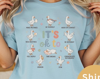 It's Ok To Be Different Autism Goose Shirt, T-shirt Neurodiversity, Autisme Acceptatie Thirt