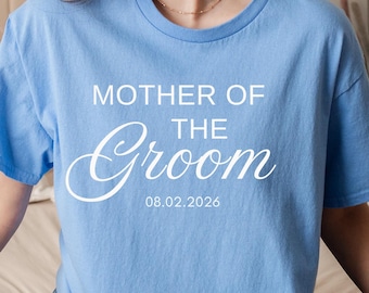 T-shirt moeder van de bruidegom, gepersonaliseerd cadeau voor moeder, uniek shirt bruidegom moeder