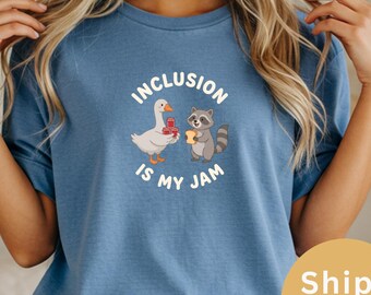 Inclusion Is My Jam Comfort Colors-shirt, T-shirt voor neurodiversiteit, SPED-leraarcadeau voor autisme