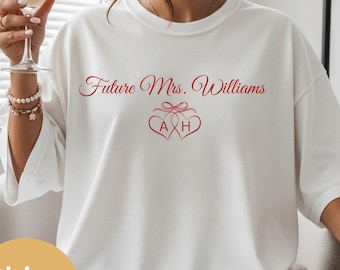 Aangepast verlovingsshirt, toekomstig mevrouw-shirt, gepersonaliseerd bruidscadeau, T-shirt echtgenote
