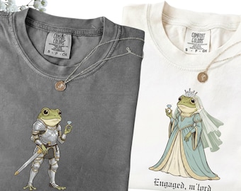 Funny Frog verlovingsshirt, Snarky T-shirt voor stellen voor verloofden, perfect cadeau