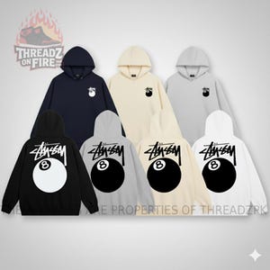 Stussy 8-Ball Pullover Hoodie | Oversized Y2K Streetwear