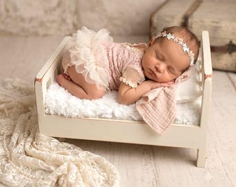 Newborn Photography Outfit, Lace Baby Shooting Set, Baby Shower Gift for Girl, First Photo Session Prop Dresses