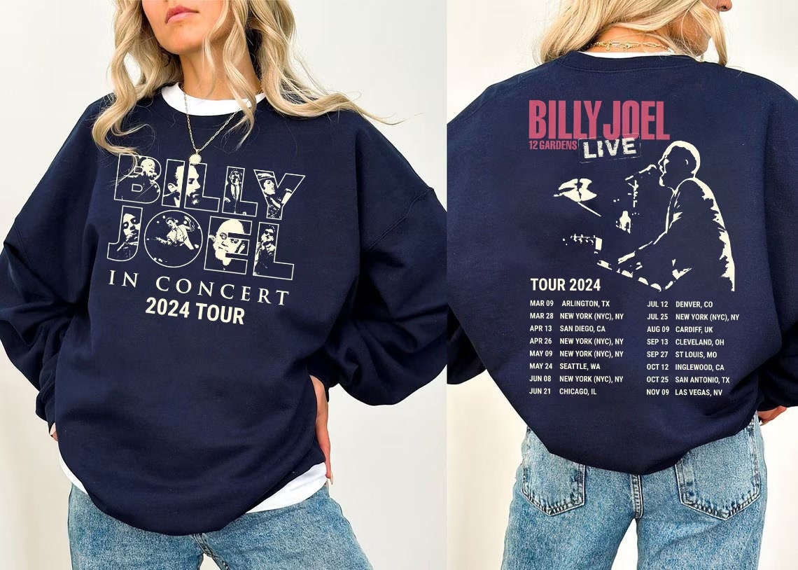 Billy Joel Music Tour 2024 Double Sided Sweatshirt