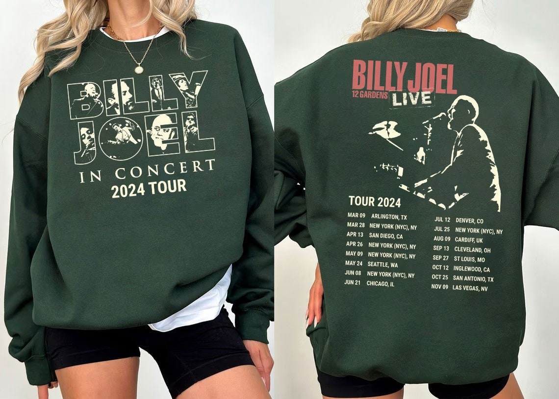 Billy Joel Music Tour 2024 Double Sided Sweatshirt